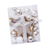 Maxbell Christmas Ball Ornaments Decorative Tree Top Star for Xmas Holiday White Gold
