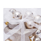 Maxbell Christmas Ball Ornaments Decorative Tree Top Star for Xmas Holiday White Gold