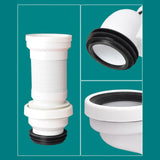 Maxbell Offset Toilet Flange Connector PVC for Urinals Repairing Cleaning Straight Not Remove