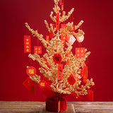 Maxbell Chinese Lucky Tree with Greetings Ornament Ornament for Home Office Hotel 60cm H