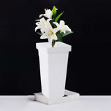 Maxbell Floral Bucket Floral Arrangement Desk Flower Vase for Indoor Wedding Porch White