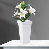 Maxbell Floral Bucket Floral Arrangement Desk Flower Vase for Indoor Wedding Porch White