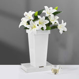 Maxbell Floral Bucket Floral Arrangement Desk Flower Vase for Indoor Wedding Porch White