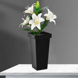 Maxbell Floral Bucket Floral Arrangement Desk Flower Vase for Indoor Wedding Porch Black