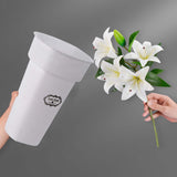 Maxbell Floral Bucket Floral Arrangement Desk Flower Vase for Indoor Wedding Porch White with Text