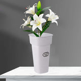 Maxbell Floral Bucket Floral Arrangement Desk Flower Vase for Indoor Wedding Porch White with Text