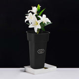 Maxbell Floral Bucket Floral Arrangement Desk Flower Vase for Indoor Wedding Porch Black with Text