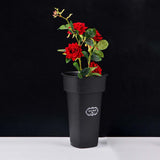 Maxbell Floral Bucket Floral Arrangement Desk Flower Vase for Indoor Wedding Porch Black with Text