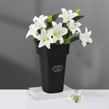Maxbell Floral Bucket Floral Arrangement Desk Flower Vase for Indoor Wedding Porch Black with Text