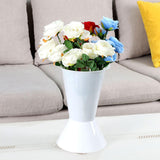 Maxbell Flower Pot Aesthetic Bucket Decorative Jug Vase for Office Table Decorations White