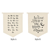 Maxbell Nordic Canvas Banner Wall Hanging Sign for Home Bedroom Decoration Alphabet