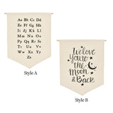 Maxbell Nordic Canvas Banner Wall Hanging Sign for Home Bedroom Decoration Alphabet