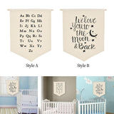 Maxbell Nordic Canvas Banner Wall Hanging Sign for Home Bedroom Decoration Alphabet