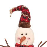 Maxbell Christmas White Snowman Doll Figurines Plush for Fireplace Atmosphere Decor 15cmx13cmx35cm