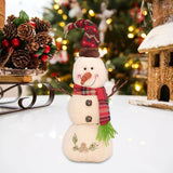 Maxbell Christmas White Snowman Doll Figurines Plush for Fireplace Atmosphere Decor 15cmx13cmx35cm