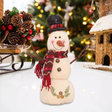 Maxbell Christmas White Snowman Doll Figurines Plush for Fireplace Atmosphere Decor 15cmx13cmx36cm