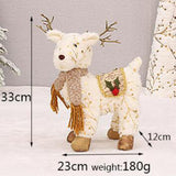 Maxbell Christmas Reindeer Stuffed Animal Creative Plush Elk for Decor Office Home StyleC