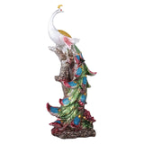 Maxbell Lifelike Feathered Birds Statue Ornament for Bedroom Desktop Decoration Argent