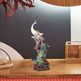 Maxbell Lifelike Feathered Birds Statue Ornament for Bedroom Desktop Decoration Argent