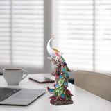 Maxbell Lifelike Feathered Birds Statue Ornament for Bedroom Desktop Decoration Argent