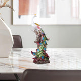 Maxbell Lifelike Feathered Birds Statue Ornament for Bedroom Desktop Decoration Argent