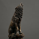 Maxbell Polyresin Wolf Figurine Ornament Collectable for Bookshelf Office Cabinet