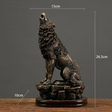 Maxbell Polyresin Wolf Figurine Ornament Collectable for Bookshelf Office Cabinet