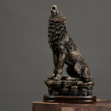 Maxbell Polyresin Wolf Figurine Ornament Collectable for Bookshelf Office Cabinet