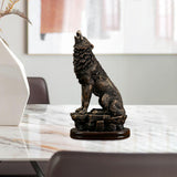 Maxbell Polyresin Wolf Figurine Ornament Collectable for Bookshelf Office Cabinet