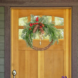Maxbell Door Front Wreath Christmas Artificial Flowers Garland Wedding Backdrop 40cm