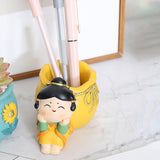 Maxbell Multipurpose Makeup Brush Pen Holder Storage Container Cute for dresser Yellow
