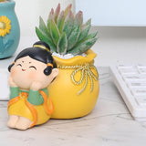 Maxbell Multipurpose Makeup Brush Pen Holder Storage Container Cute for dresser Yellow