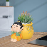 Maxbell Multipurpose Makeup Brush Pen Holder Storage Container Cute for dresser Yellow