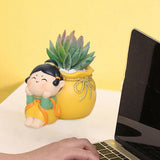 Maxbell Multipurpose Makeup Brush Pen Holder Storage Container Cute for dresser Yellow