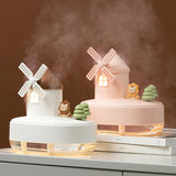Maxbell Maxbell Portable Air Humidifier 650ml Silent Windmill Castle USB for Office Bedroom White