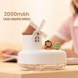 Maxbell Maxbell Portable Air Humidifier 650ml Silent Windmill Castle USB for Office Bedroom White