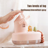 Maxbell Maxbell Portable Air Humidifier 650ml Silent Windmill Castle USB for Office Bedroom Pink