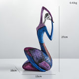 Maxbell Abstract Statue Resin Figurine Artwork Sculpture for Bedroom Shelf Ornament 13cmx10cmx27cm