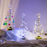 Maxbell Lighted Christmas Tree Metal Stand Glittering Star Topper for Xmas 33cm H