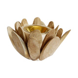 Maxbell Wood Censer Nordic Style Flower Shaped Cone Burner for Bedroom SPA Decor Beige