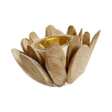 Maxbell Wood Censer Nordic Style Flower Shaped Cone Burner for Bedroom SPA Decor Beige