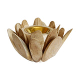 Maxbell Wood Censer Nordic Style Flower Shaped Cone Burner for Bedroom SPA Decor Beige