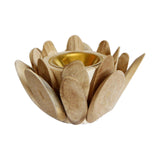 Maxbell Wood Censer Nordic Style Flower Shaped Cone Burner for Bedroom SPA Decor Beige