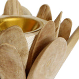 Maxbell Wood Censer Nordic Style Flower Shaped Cone Burner for Bedroom SPA Decor Beige