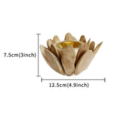 Maxbell Wood Censer Nordic Style Flower Shaped Cone Burner for Bedroom SPA Decor Beige