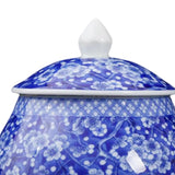 Maxbell Ceramic Ginger Jar Flower Vase Blue and White with Lid Ornament Cafe Style A