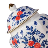 Maxbell Antique Ceramic Ginger Jar Floral Arrangement with Lid Temple Jar Handmade Style A