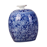 Maxbell Antique Ceramic Ginger Jar Floral Arrangement with Lid Temple Jar Handmade Style C