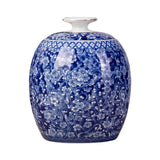 Maxbell Antique Ceramic Ginger Jar Floral Arrangement with Lid Temple Jar Handmade Style C