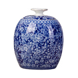 Maxbell Antique Ceramic Ginger Jar Floral Arrangement with Lid Temple Jar Handmade Style C